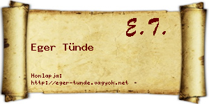 Eger Tünde névjegykártya
