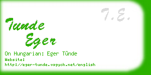 tunde eger business card